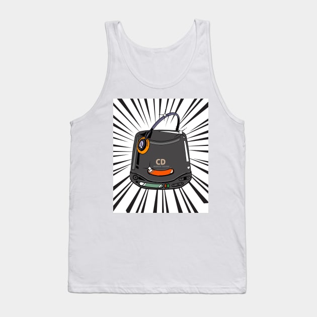 Retro CD Player Discman (black print) Tank Top by Studio-Sy